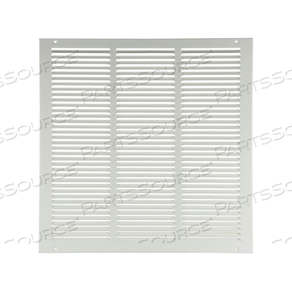 RETURN AIR GRILLE, LOUVERED GRILLE, WHITE, POWDER COATED, STEEL, 17 3/4 IN H, 17 3/4 IN W, 1/4 IN D by Approved Vendor