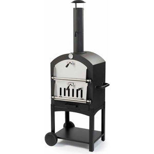 STAND ALONE WOOD FIRED GARDEN OVEN W/ PIZZA STONE, BLACK by WPPO LLC