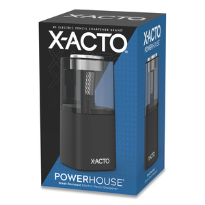 MODEL 1799 POWERHOUSE OFFICE ELECTRIC PENCIL SHARPENER, AC-POWERED, 3 X 3 X 7, BLACK/SILVER/SMOKE by X-Acto