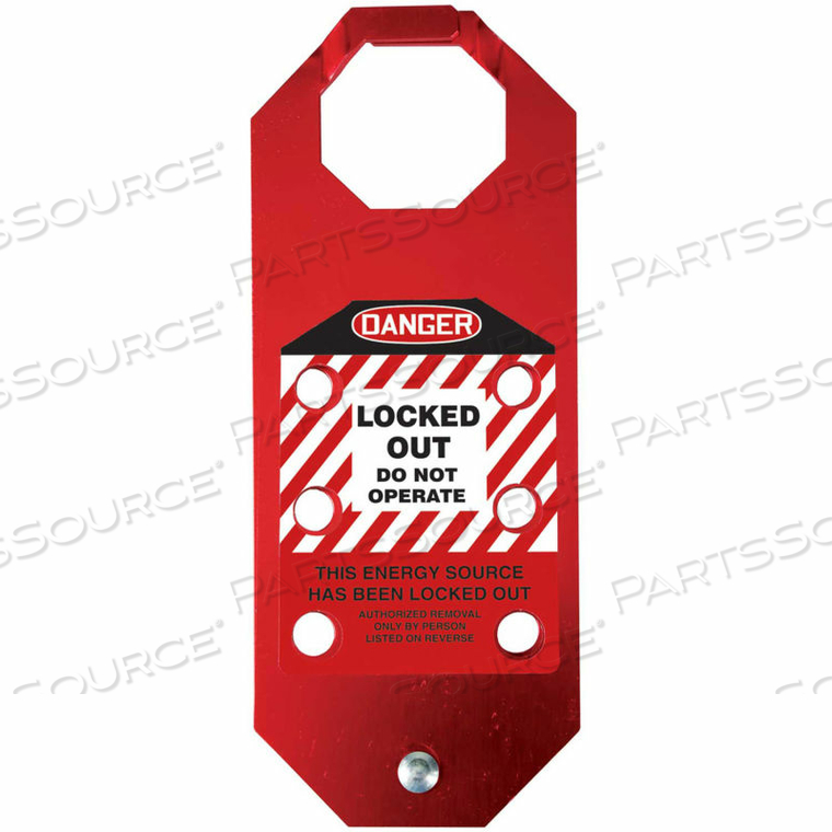 STOPOUT ALUMA-TAG HASP, DANGER LOCKED OUT DO NOT OPERATE, ALUMINUM by Accuform Manufacturing, Inc.