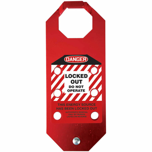 STOPOUT ALUMA-TAG HASP, DANGER LOCKED OUT DO NOT OPERATE, ALUMINUM by Accuform Manufacturing, Inc.