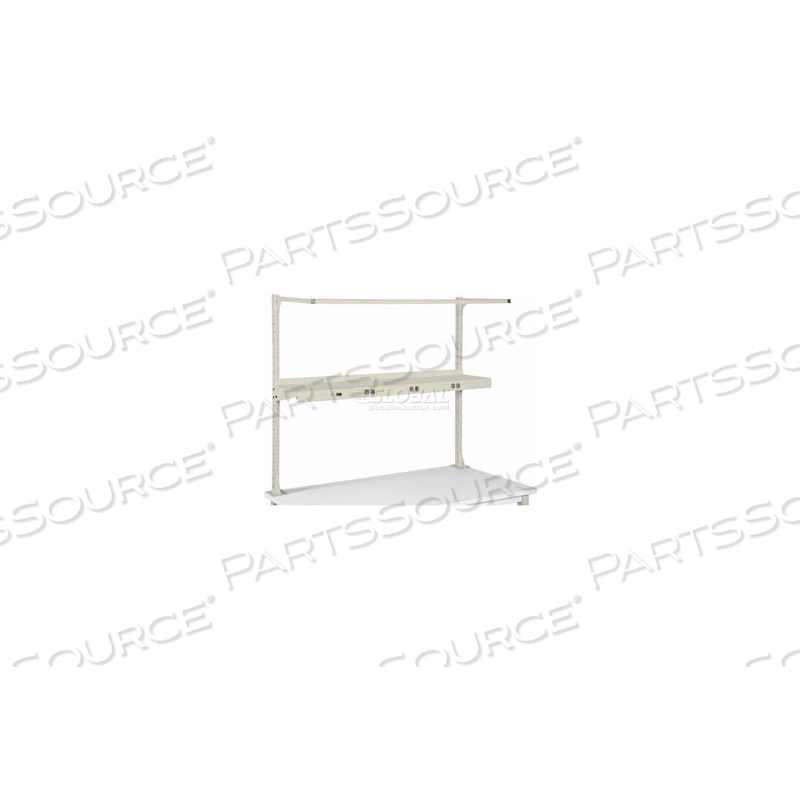 CANTILEVER UPPER STEEL SHELF WITH 6 SINGLE OUTLETS 72"W - TAN by Approved Vendor