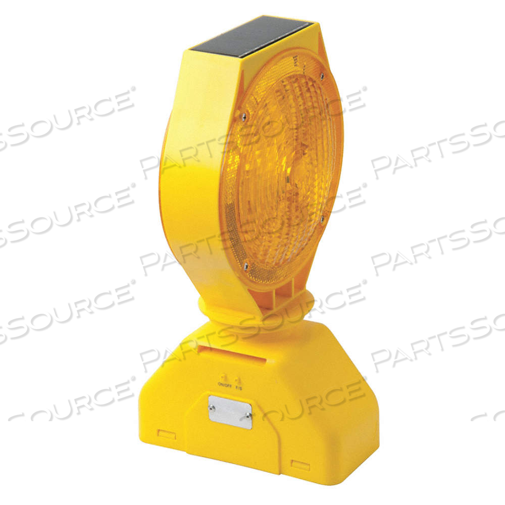 SOLAR BARRICADE LIGHT, 7 1/8 IN OVERALL LG, 12 7/8 IN HT, SOLAR, SWITCH KEY, YELLOW, A/C, AMBER, LED by Approved Vendor