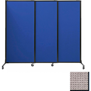 PORTABLE ACOUSTICAL PARTITION PANELS, SLIDING PANELS, 80"X7' FABRIC, WITH CASTERS, SLATE by Versare Solutions, Inc.