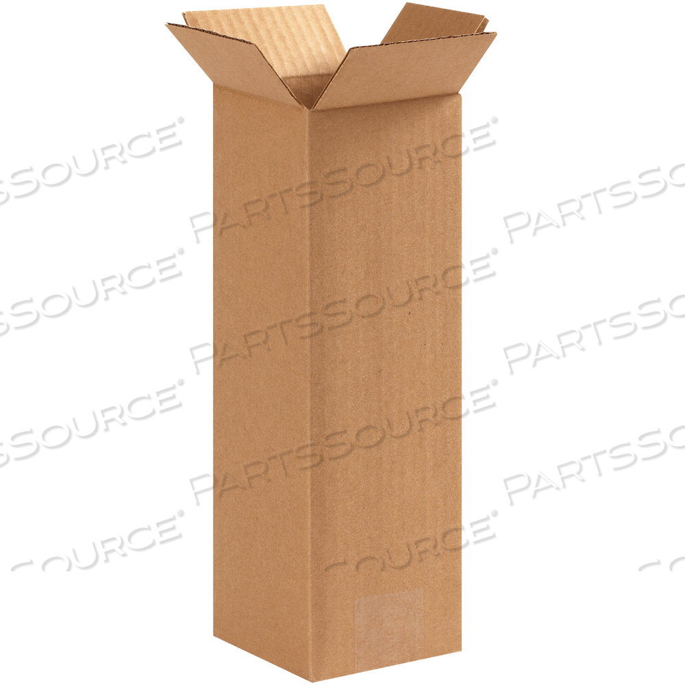 TALL CORRUGATED BOXES, 4" X 4" X 12", KRAFT, 25/BUNDLE by BOX Partners (Box Acquisitions, LLC)