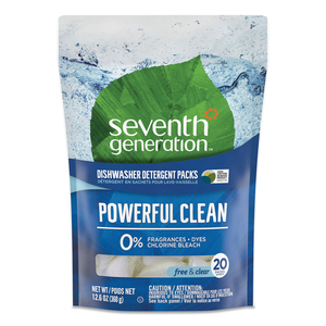 NATURAL DISHWASHER DETERGENT CONCENTRATED PACKS, 20/PACK, 12 PACKS/CARTON by Seventh Generation