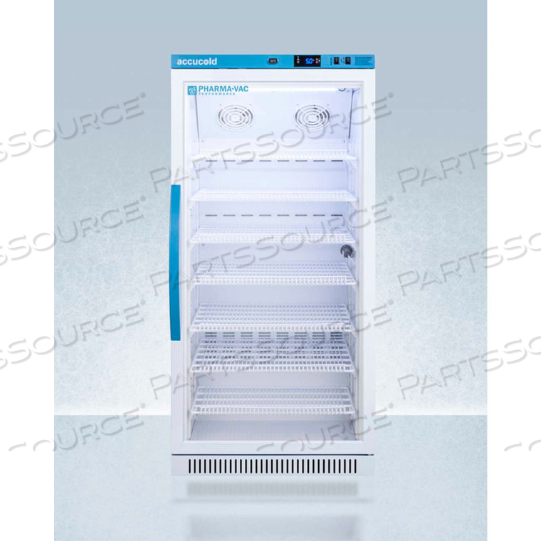 ACCUCOLD PHARMA-VAC PERFORMANCE SERIES UPRIGHT VACCINE REFRIGERATOR, GLASS DOOR, 8 CU.FT. by Summit Appliance (Div. of Felix Storch, Inc.)