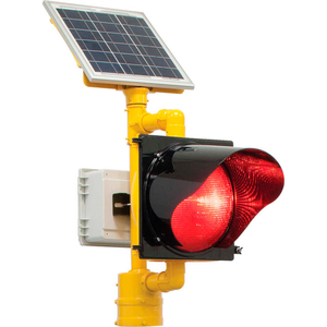 BLINKERBEACON SOLAR FLASHING LED BEACON, RED LENS, YELLOW HOUSING by Tapco