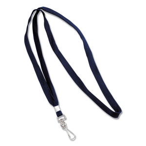 DELUXE LANYARDS, METAL J-HOOK FASTENER, 36" LONG, BLUE, 24/BOX by Advantus