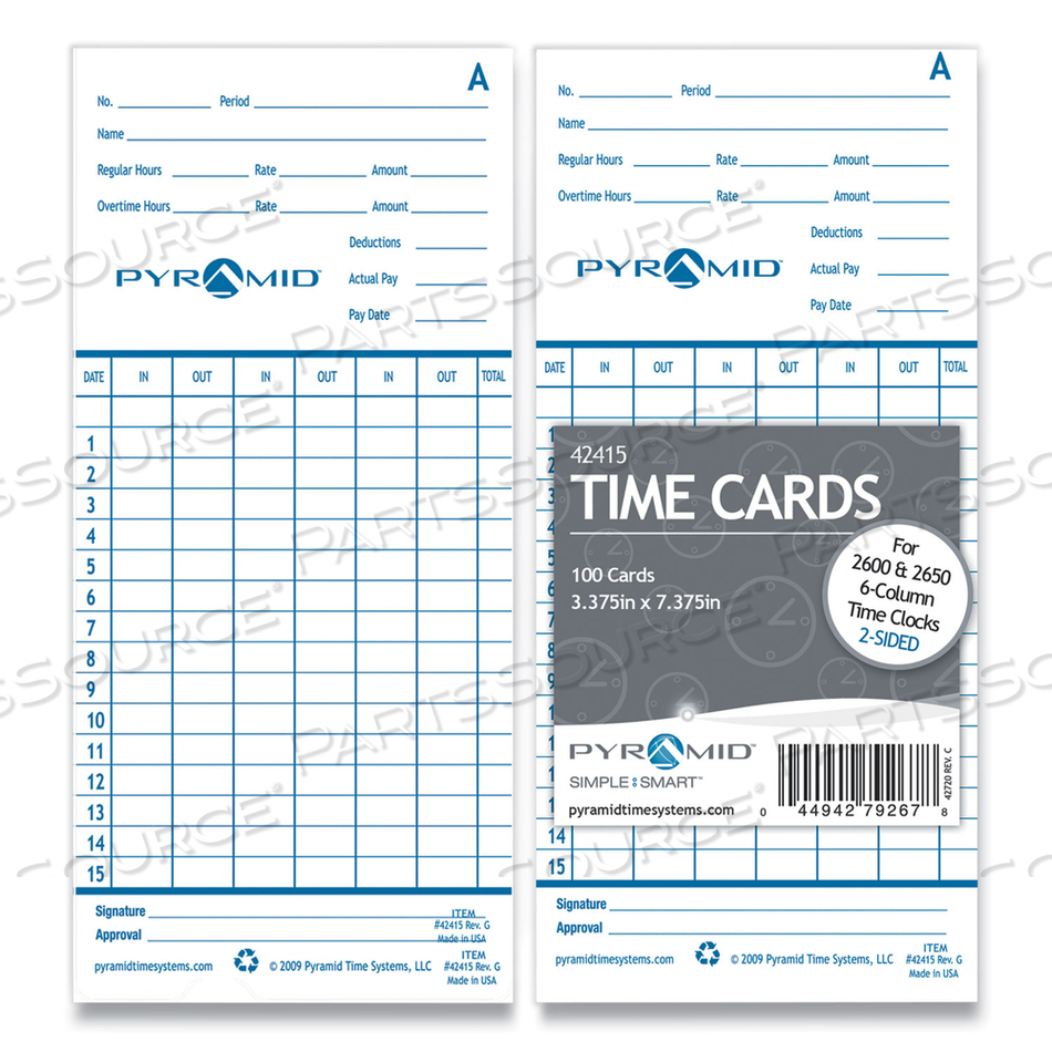 TIME CARD PK100 by Pyramid TIME CARD PK100 by Pyramid