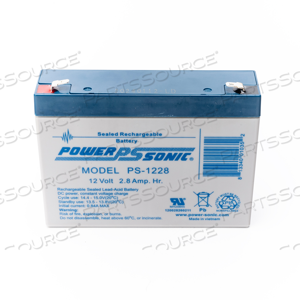 BATTERY, SEALED LEAD ACID, 12V, 2.8 AH, 0.187 IN FASTON 