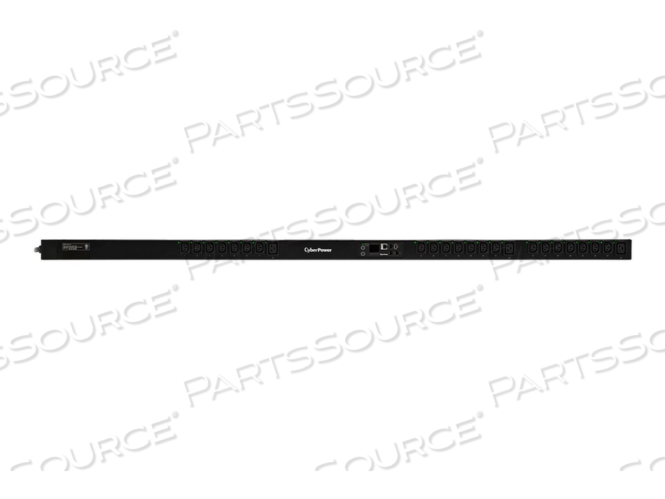 SWITCHED SERIES PDU41104, POWER DISTRIBUTION UNIT (RACK-MOUNTABLE), AC 200-240 V, 1-PHASE, ETHERNET, SERIAL, INPUT: NEMA L6-20P, OUTPUT CONN by CyberPower SWITCHED SERIES PDU41104, POWER DISTRIBUTION UNIT (RACK-MOUNTABLE), AC 200-240 V, 1-PHASE, ETHERNET, SERIAL, INPUT: NEMA L6-20P, OUTPUT CONN by CyberPower