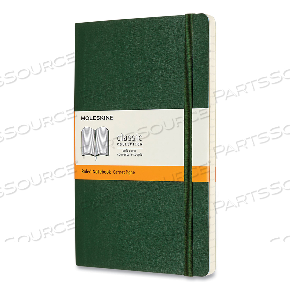 CLASSIC SOFTCOVER NOTEBOOK, 1 SUBJECT, WIDE/LEGAL RULE, MYRTLE GREEN COVER, 8.25 X 5, 96 SHEETS 