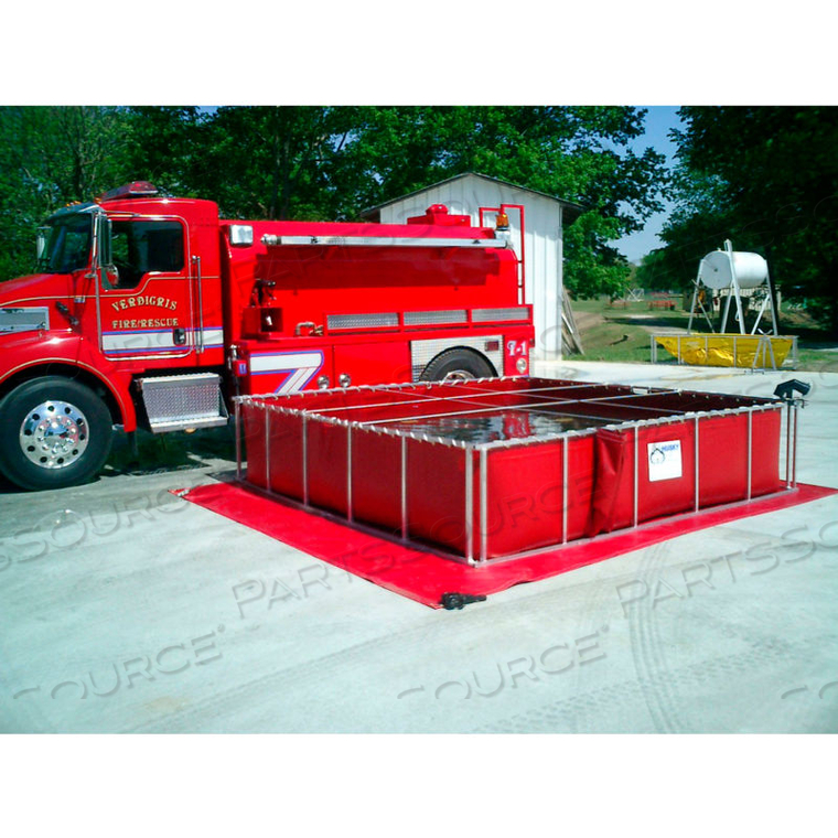 ALUMINUM FRAME FOLDING TANK ALF-2500 - 22 OZ. THICKNESS 147"L X 147"W X 29"H 2500 GAL. ORANGE by Husky Portable Containment