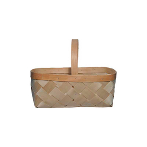 16 QUART 16-3/4" X 10-1/2" WOOD BASKET WITH WOOD HANDLE 10 PC - YELLOW by Texas Basket Co.