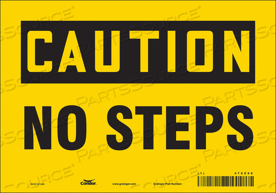SAFETY SIGN 10 WX7 H 0.004 THICKNESS 