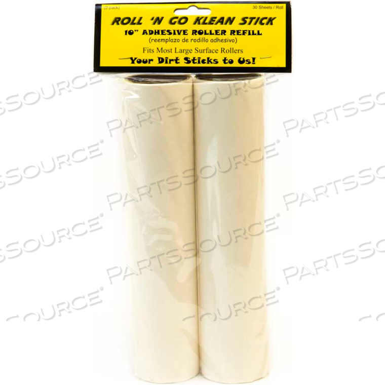 ROLL 'N GO CLEANING TOOL KLEAN STICK 10" REFILL, WHITE, 12 ROLLS by Crown Products