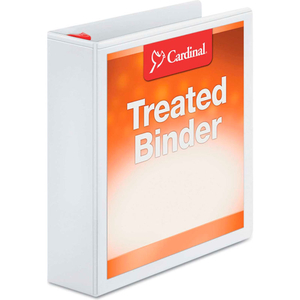 TREATED CLEARVUE LOCKING SLANT-D RING BINDER, 2" CAPACITY, WHITE by Cardinal