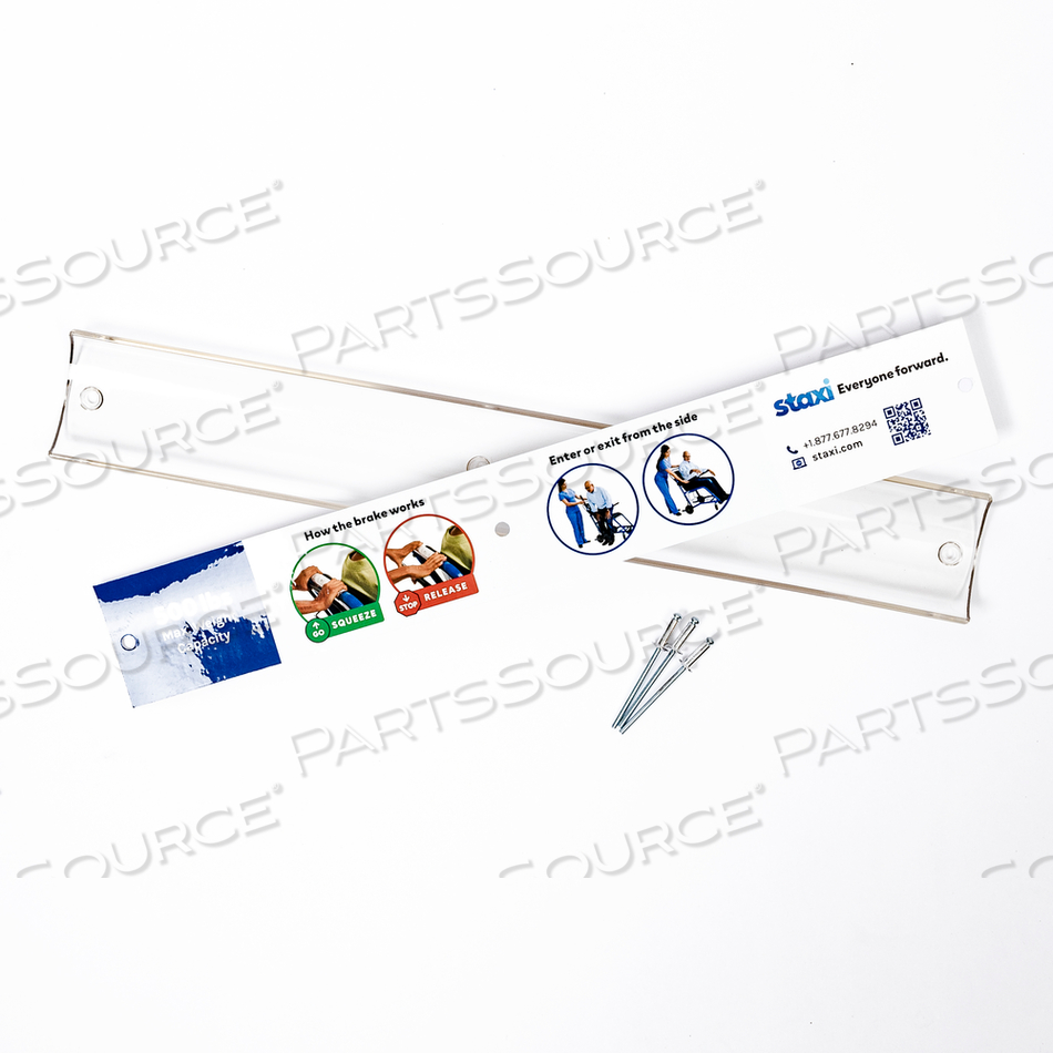 KIT, STANDARD HANDLE BAR LABEL AND COVER, 500LB CAPACITY, FOR MEDICAL/MAX CHAIR GUEST SERVICES by Staxi
