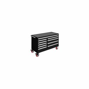 METAL 10 DRAWER MOBILE MULTI-DRAWER CABINET - 60"WX27"DX37-1/2"H BLACK by Rousseau Metal Inc.