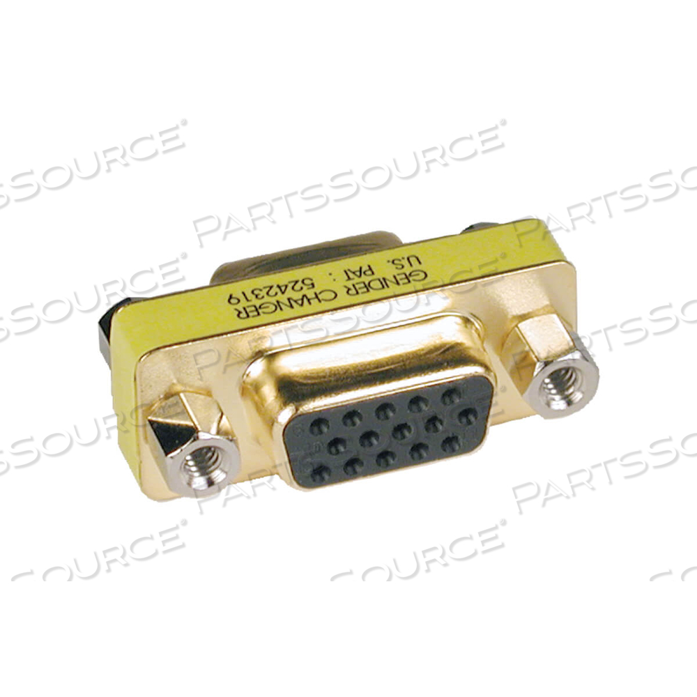 HD15 FEMALE/FEMALE SHIELDED VGA COMPACT/SLIMLINE VIDEO COUPLER GENDER CHANGER - GOLD by Tripp Lite HD15 FEMALE/FEMALE SHIELDED VGA COMPACT/SLIMLINE VIDEO COUPLER GENDER CHANGER - GOLD by Tripp Lite