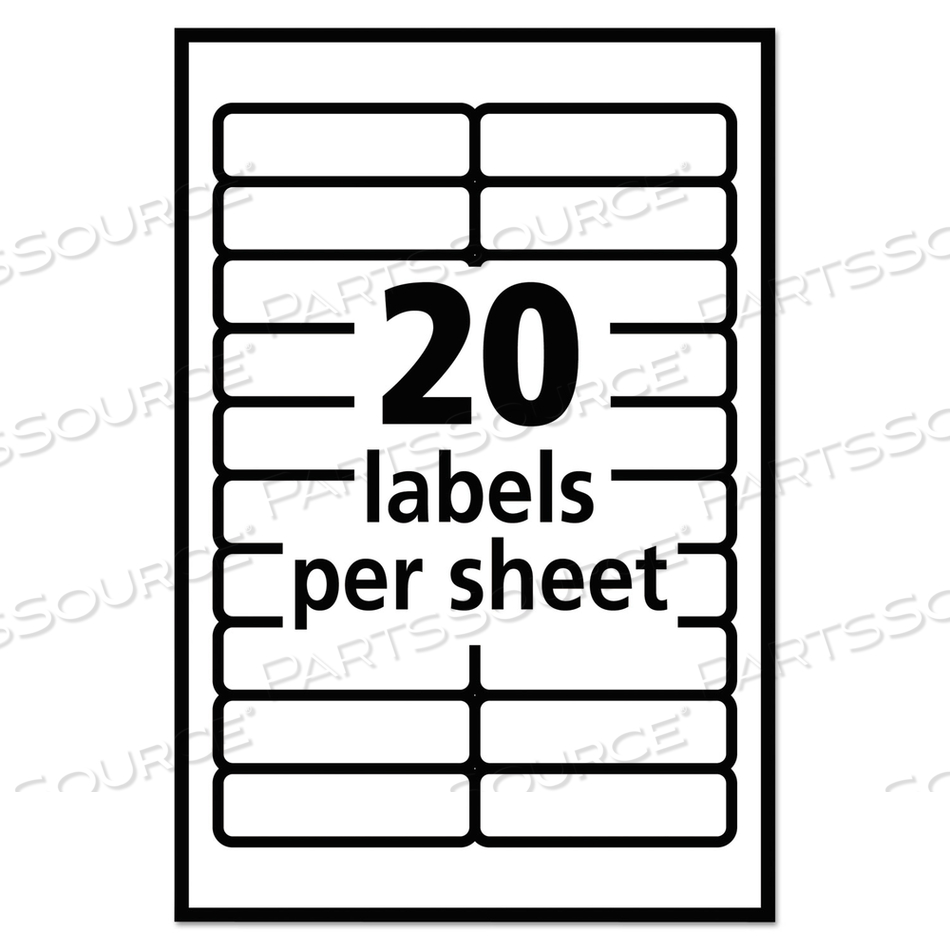 REMOVABLE MULTI-USE LABELS, INKJET/LASER PRINTERS, 0.5 X 1.75, WHITE, 20/SHEET, 42 SHEETS/PACK, (5422) by Avery