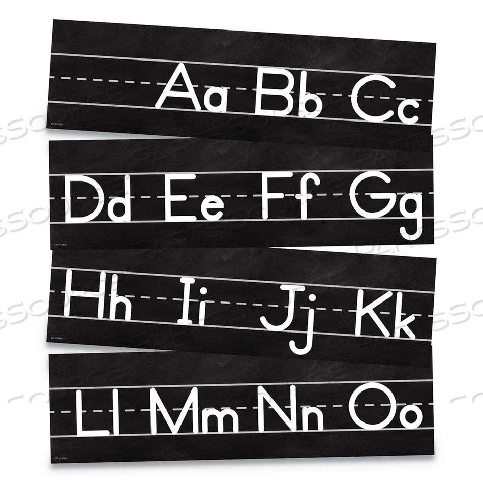 MINI BULLETIN BOARD SETS, INDUSTRIAL CHIC, 168" X 6", BLACK/WHITE, 8 PIECES/SET 