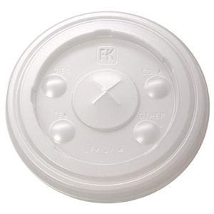 KAL-CLEAR/NEXCLEAR DRINK CUP LIDS, FLAT W/X-STYLE STRAW SLOT, FLAVOR BUTTONS, FITS 12-14 OZ COLD CUPS, TRANSLUCENT, 1,000/CT by Fabrikal