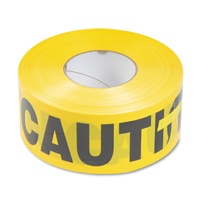 CAUTION BARRICADE SAFETY TAPE, 3" X 1,000 FT, BLACK/YELLOW by Tatco