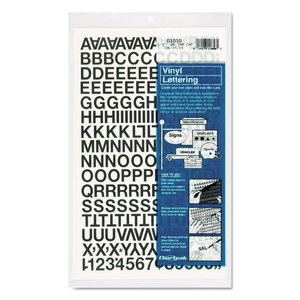 PRESS-ON VINYL LETTERS AND NUMBERS, SELF ADHESIVE, BLACK, 0.5"H, 201/PACK by Chartpak