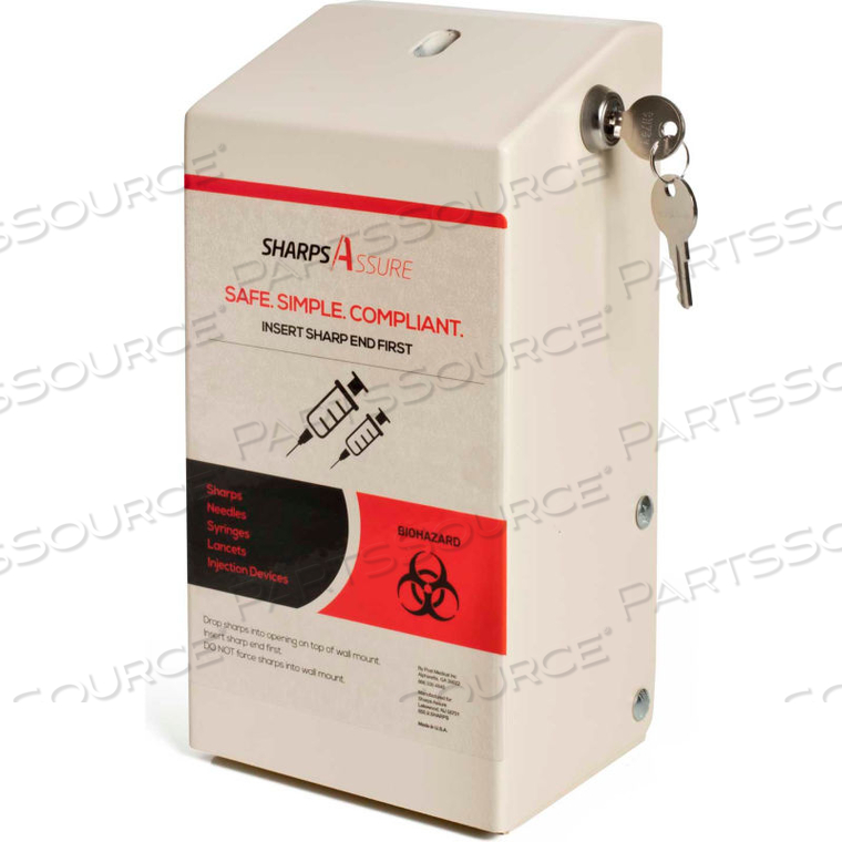 WALL MOUNT ENCLOSURE WITH LOCK AND KEY, FOR 1.5 QT. WD SERIES SHARPS CONTAINERS by Sharps Compliance, Inc. WALL MOUNT ENCLOSURE WITH LOCK AND KEY, FOR 1.5 QT. WD SERIES SHARPS CONTAINERS by Sharps Compliance, Inc.