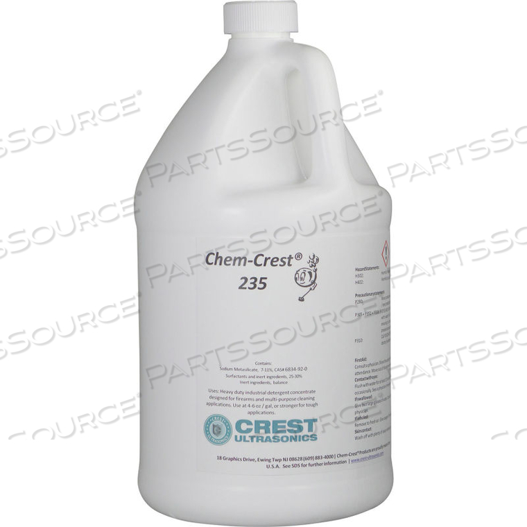 CHEM CREST 235 NON-CAUSTIC GENERAL WASH SOLUTION - 5 GALLON PAIL - CREST ULTRASONIC 