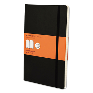 CLASSIC SOFTCOVER NOTEBOOK, 1-SUBJECT, NARROW RULE, BLACK COVER, (192) 8.25 X 5 SHEETS by Moleskine