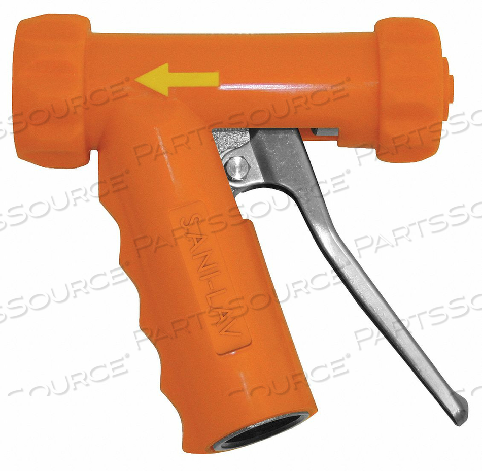 MID-SIZED ALUMINUM SPRAY NOZZLE - SAFETY ORANGE by Sani-Lav