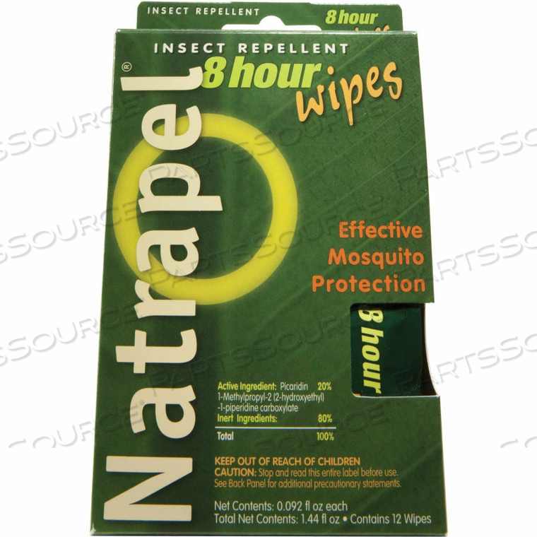 NATRAPEL 8-HOUR FIELD WIPES 12/BOX by Tender Corporation