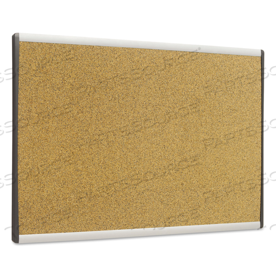 ARC FRAME CORK CUBICLE BOARD, 18 X 30, TAN, ALUMINUM FRAME by Quartet