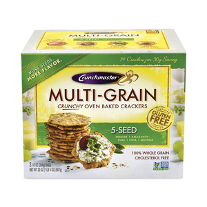 5-SEED MULTI-GRAIN CRUNCHY OVEN BAKED CRACKERS, WHOLE WHEAT, 10 OZ BAG, 2 BAGS/BOX by Crunchmaster