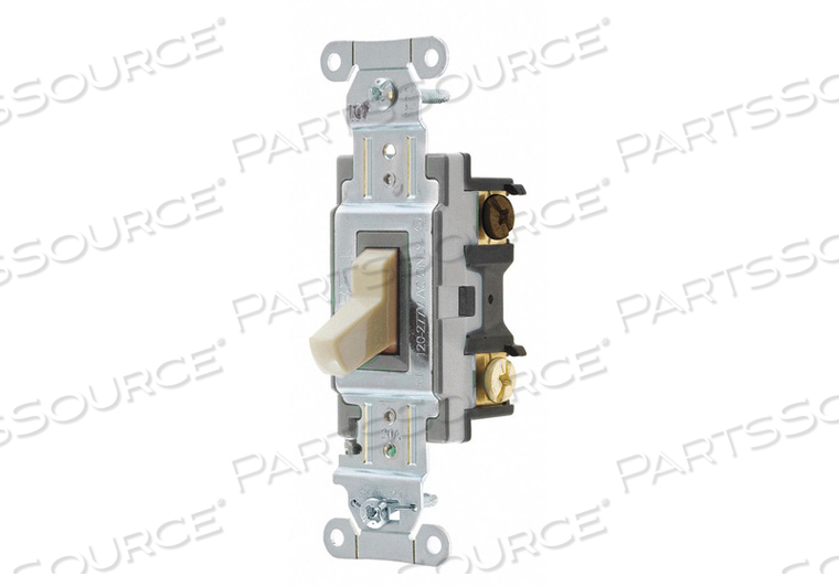 WALL SWITCH 20A IVORY 1 HP 3-WAY SWITCH by Hubbell Incorporated, Wiring Device-Kellums WALL SWITCH 20A IVORY 1 HP 3-WAY SWITCH by Hubbell Incorporated, Wiring Device-Kellums