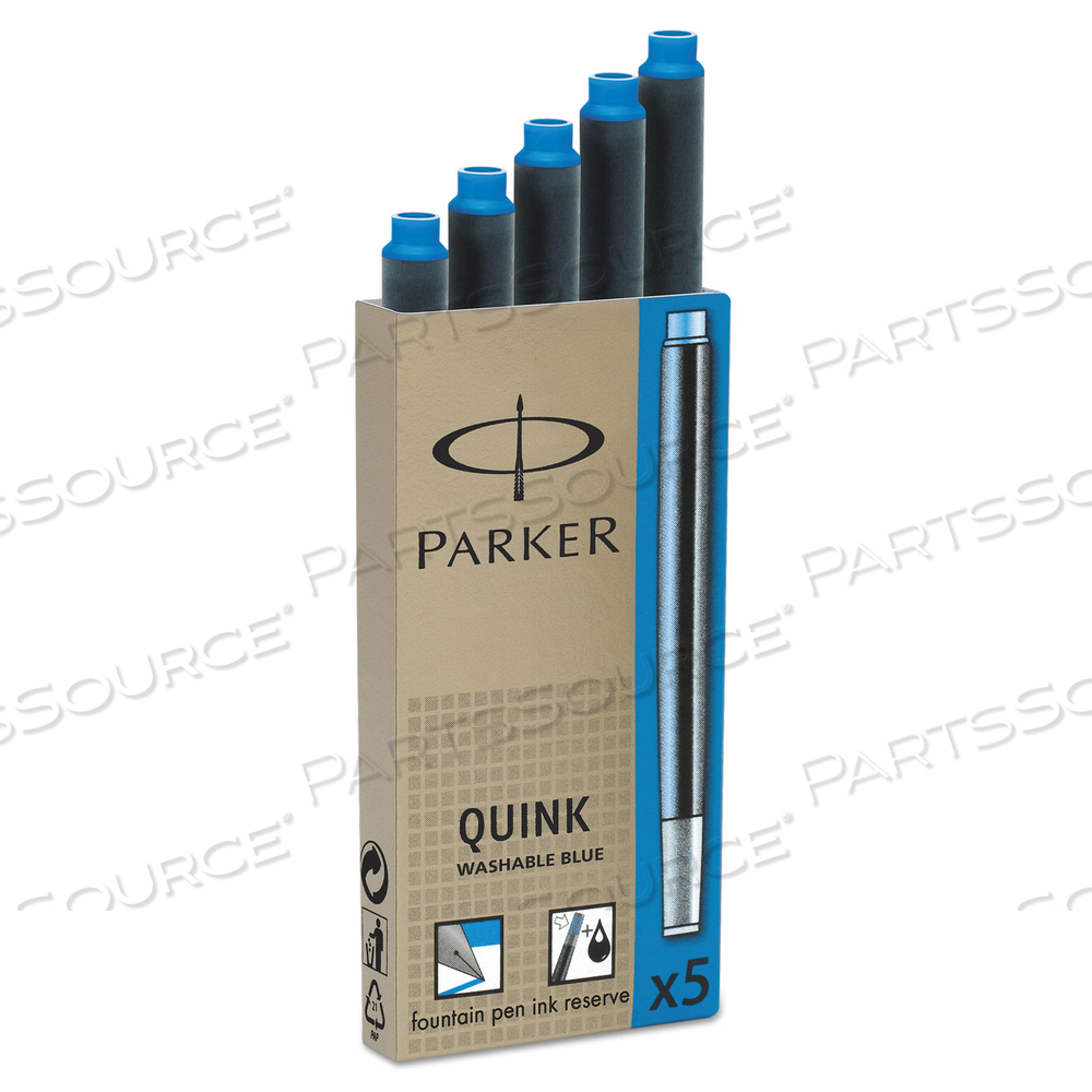 REFILL CARTRIDGE FOR PARKER WASHABLE INK FOUNTAIN PENS, BLUE INK by Parker