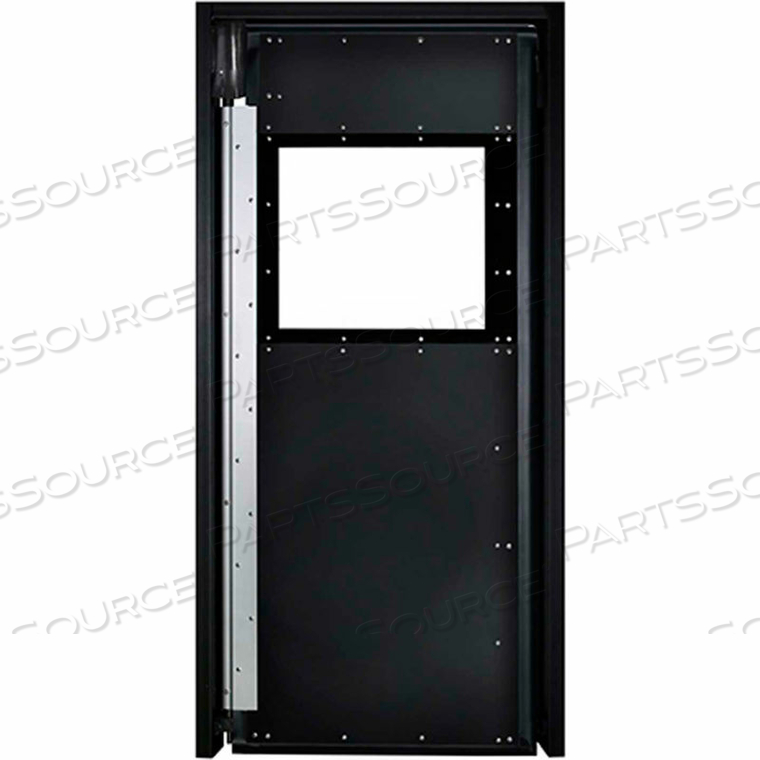 EXTRA HEAVY DUTY SINGLE PANEL IMPACT TRAFFIC DOOR 4'W X 8'H BLACK 