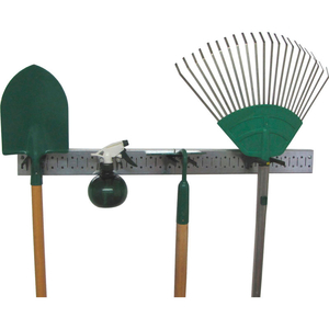 PEGBOARD STRIP GARDEN TOOL ORGANIZER KIT, GALVANIZED BLACK, 32" X 2-1/2" X 6" by Wall Control Pegboard