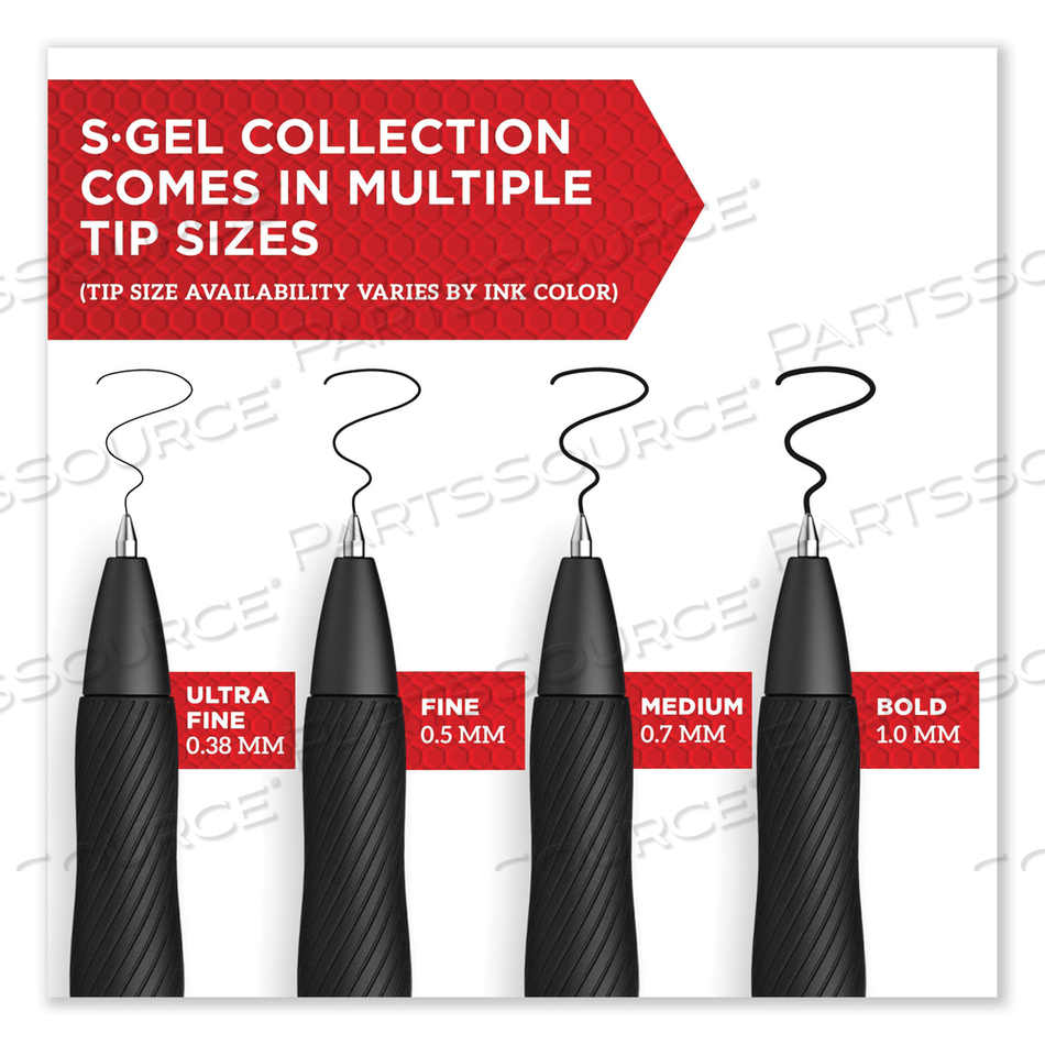 S-GEL HIGH-PERFORMANCE GEL PEN, RETRACTABLE, BOLD 1 MM, BLUE INK, BLACK BARREL, 4/PACK by Sharpie S-GEL HIGH-PERFORMANCE GEL PEN, RETRACTABLE, BOLD 1 MM, BLUE INK, BLACK BARREL, 4/PACK by Sharpie