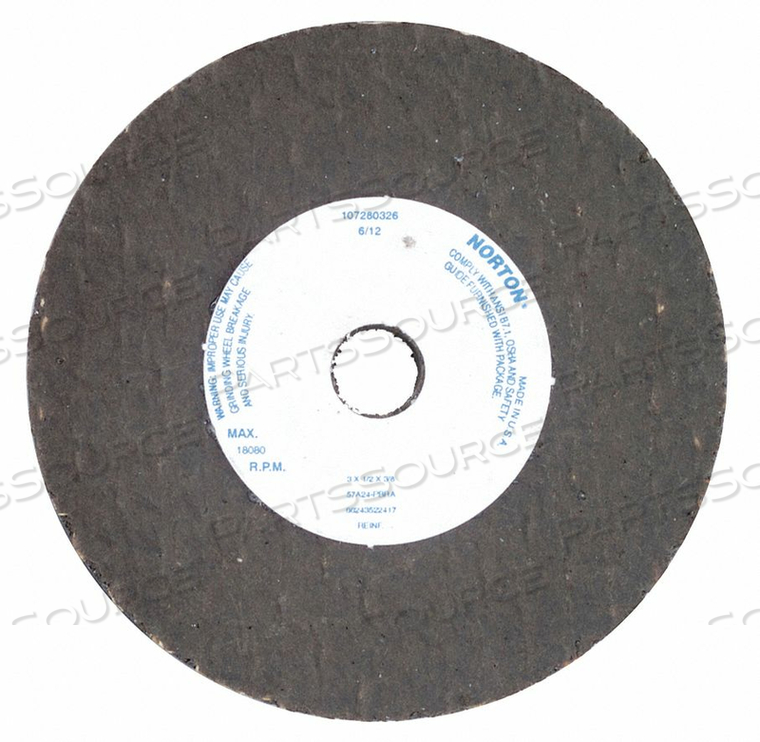 GRINDING WHEEL T1 2.5X1/2X3/8 AO 24G BLK by Norton | Saint-Gobain Abrasives