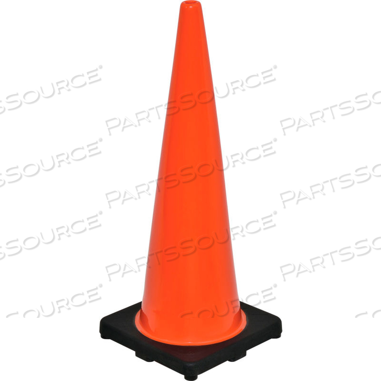 36" TRAFFIC CONE, NON-REFLECTIVE, BLACK BASE, 10 LBS by Jinyun Granchess Rubber & Plastics Co.Lt