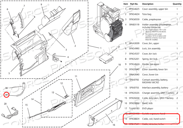 CABLE ASSEMBLY, PREP EXPOSE BEIGE by Carestream Health, Inc.
