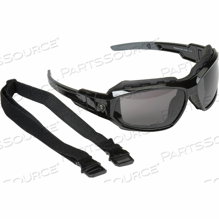 SKULLERZ LOKI SAFETY GLASSES/GOGGLES W/FOG-OFF, SMOKE AF LENS, BLACK FRAME by Ergodyne SKULLERZ LOKI SAFETY GLASSES/GOGGLES W/FOG-OFF, SMOKE AF LENS, BLACK FRAME by Ergodyne