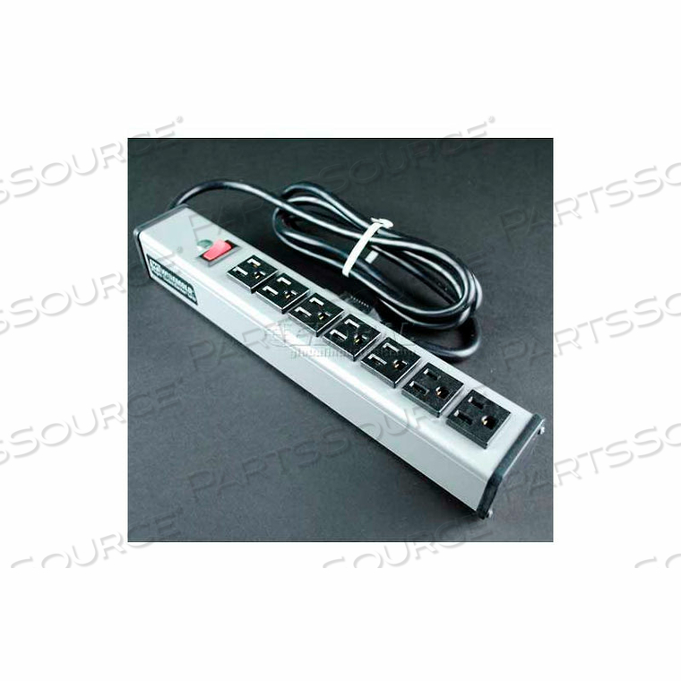UL204BC MULTI-OUTLET POWER UNIT, 125V, 15A, 13"L, 7 OUTLETS, 6' CORD by Wiremold