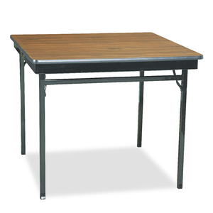 SPECIAL SIZE FOLDING TABLE, SQUARE, 36W X 36D X 30H, WALNUT/BLACK by Barricks