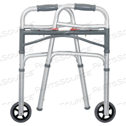 FOLDING WALKER, 25 - 32¼ IN., SILVER, 350 LBS. CAPACITY, ALUMINUM (4 PER CASE) by McKesson