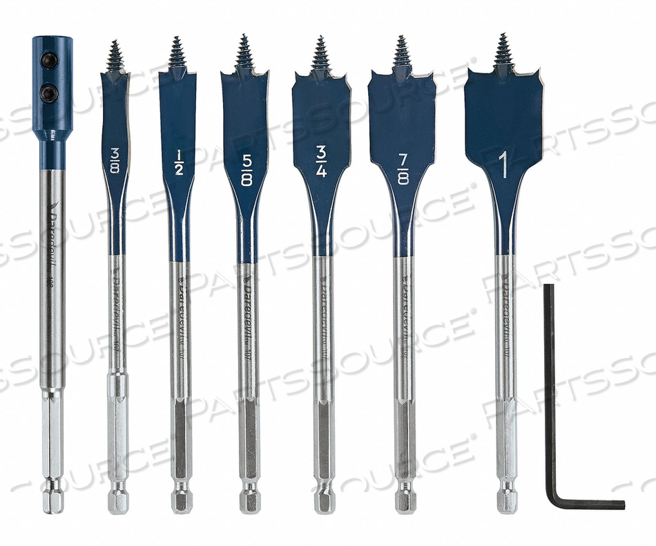 SPADE BIT SET 3/8 TO 1 7 PC. by Bosch Tools SPADE BIT SET 3/8 TO 1 7 PC. by Bosch Tools